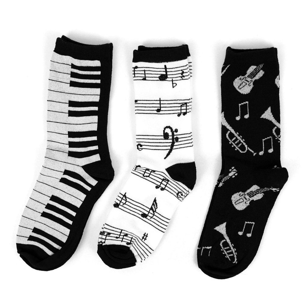 3 pairs Women's Music Theme Novelty Socks